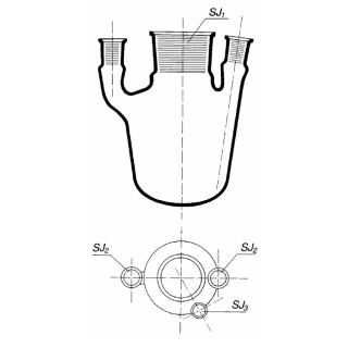 Banka sulfonační, NZ, se 3 postraními tubusy NZ, SIMAX