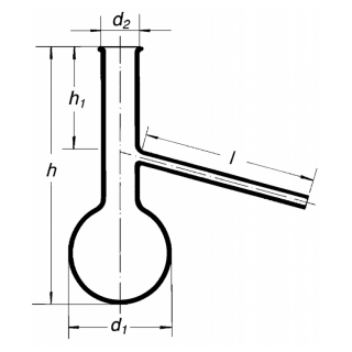 Baňka frakční s trubicí natavenou dole, SIMAX