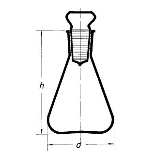 Baňka na stanovení jódového čísla, skleněná zátka, NZ, SIMAX