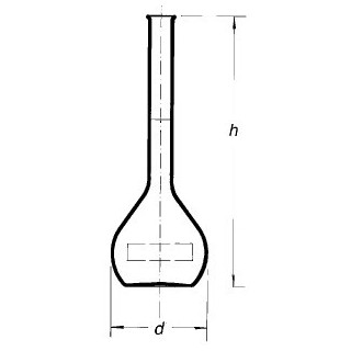 Baňka odměrná, třída A, cejchovaná, vyhnutý okraj, bez zátky, SIMAX