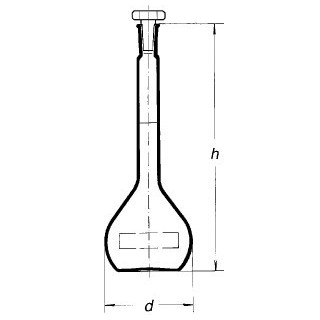 Baňka odměrná, třída A + certifikát, NZ, skleněná zátka, SIMAX