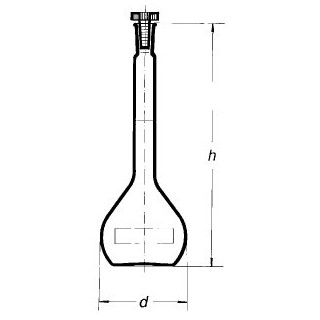 Baňka odměrná, třída B, NZ, plastová zátka, SIMAX