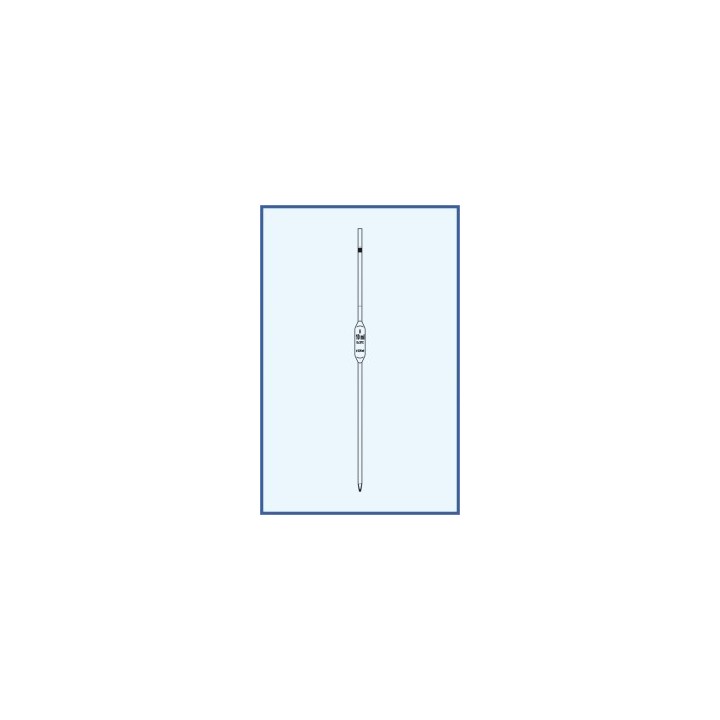 Pipeta nedělená, tř. B, 1 ryska, rozšířené provedení