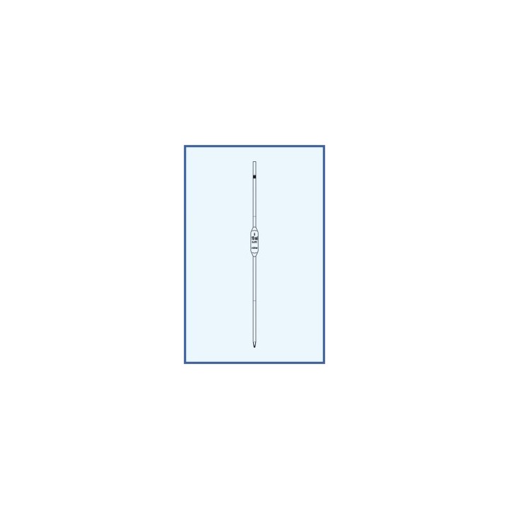 Pipeta nedělená, tř. B, 2 rysky, rozšířené provedení