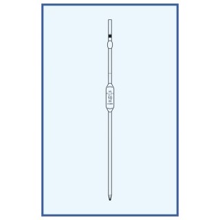 Pipeta nedělená, tř. AS, 1 ryska, rozšířené provedení, bezpečnostní banička