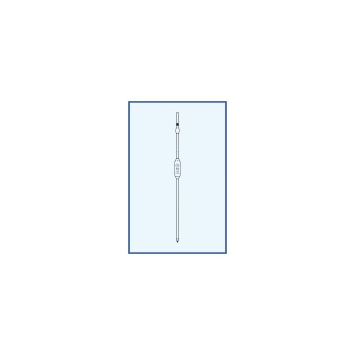 Pipeta nedělená, tř. AS, 1 ryska, rozšířené provedení, bezpečnostní banička ověřená - K4