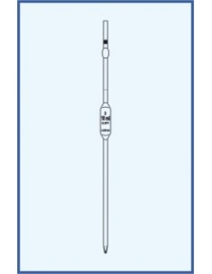 Pipeta nedělená, tř. B, 1 ryska, rozšířené provedení, bezpečnostní banička