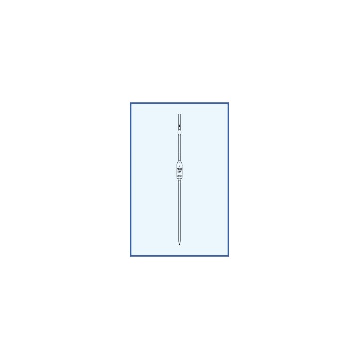 Pipeta nedělená, tř. B, 1 ryska, rozšířené provedení, bezpečnostní banička