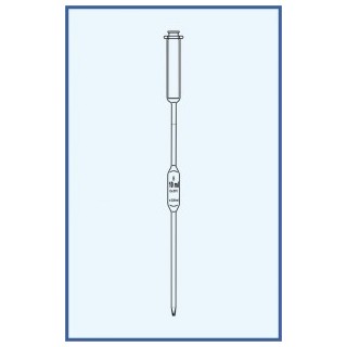 Pipeta nedělená, tř. B, 1 ryska, rozšířené provedení, s pístem