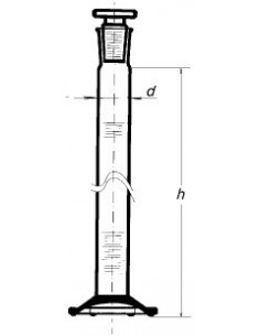 Válec odměrný, třída A, NZ, skleněná zátka, modrá graduace, SIMAX