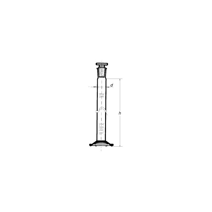 Válec odměrný, třída A, NZ, skleněná zátka, modrá graduace, SIMAX