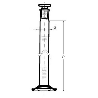 Válec odměrný, třída B, NZ, skleněná zátka, bílá graduace, SIMAX