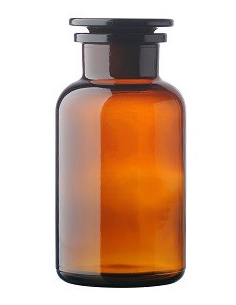 Láhev širokohrdlá prachovnice, hnědá