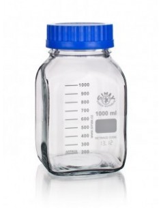 Láhev reagenční hranatá, s modrým uzávěrem, GL 80, SIMAX