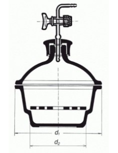 Exsikátor s plastovým hmatníkem a skleněným kohoutem,  SIMAX