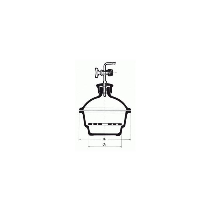 Exsikátor s plastovým hmatníkem a skleněným kohoutem,  SIMAX