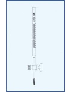 Byreta, tř. AS, přímý kohout, skleněné kladívko, konformní