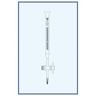 Byreta, tř. AS, se Schelbachovým pruhem, přímý kohout, teflonové kladívko, s rozšířeným kalichem