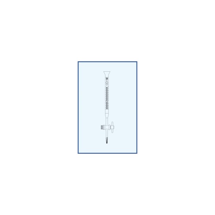 Byreta, tř. AS, se Schelbachovým pruhem, přímý kohout, teflonové kladívko, s rozšířeným kalichem