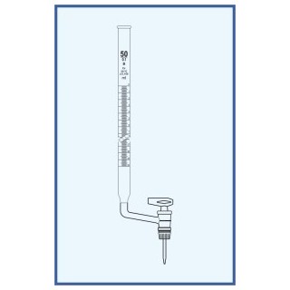 Byreta, tř. B, boční kohout, skleněné boční kladívko