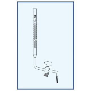 Byreta, tř. AS, se Schellbachovým pruhem, postranní kohout, skleněné kladívko