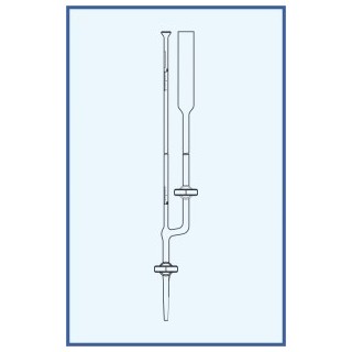 Mikrobyreta dle Banga, tř. AS, přímý kohout, skleněné kladívko, přepouštěcí kohout, skleněné kladívko