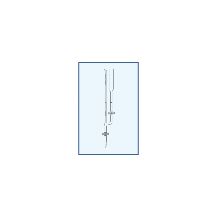 Mikrobyreta dle Banga, tř. AS, přímý kohout, skleněné kladívko, přepouštěcí kohout, skleněné kladívko
