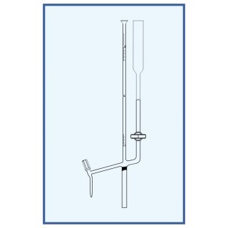 Mikrobyreta dle Banga, tř. AS, boční ventil, přepouštěcí kohout, skleněné kladívko
