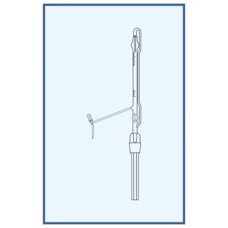 Byreta automatická dle Pelleta, tř. B, teflonový ventil, přepouštěcí kohout, skleněné kladívko