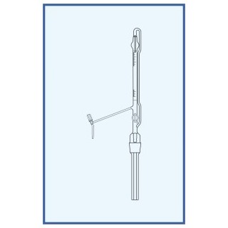 Byreta automatická dle Pelleta, tř. B, se Schellbachovým pruhem, teflonový ventil, přepouštěcí kohout, skleněné kladívko