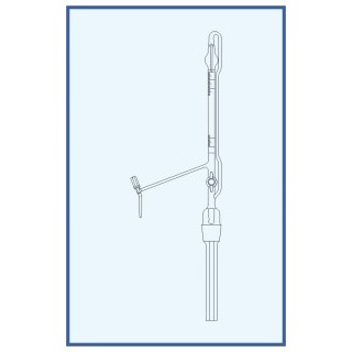 Byreta automatická dle Pelleta, tř. AS, se Schellbachovým pruhem, teflonový ventil, přepouštěcí kohout, teflonové kladívko