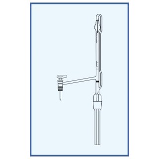 Byreta automatická dle Pelleta, tř. B, se Schellbachovým pruhem, boční kohout, boční skleněné kladívko