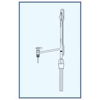 Byreta automatická dle Pelleta, tř. AS, se Schellbachovým pruhem, boční kohout, boční skleněné kladívko