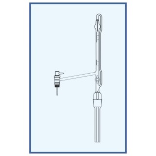 Byreta automatická dle Pelleta, tř. AS, boční kohout, boční teflonové kladívko, přepouštěcí kohout, teflonové kladívko