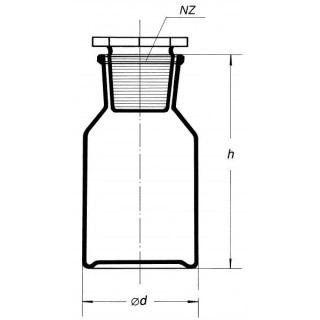 Fľaša širokohrdlá prachovnica Steilbrust, číra