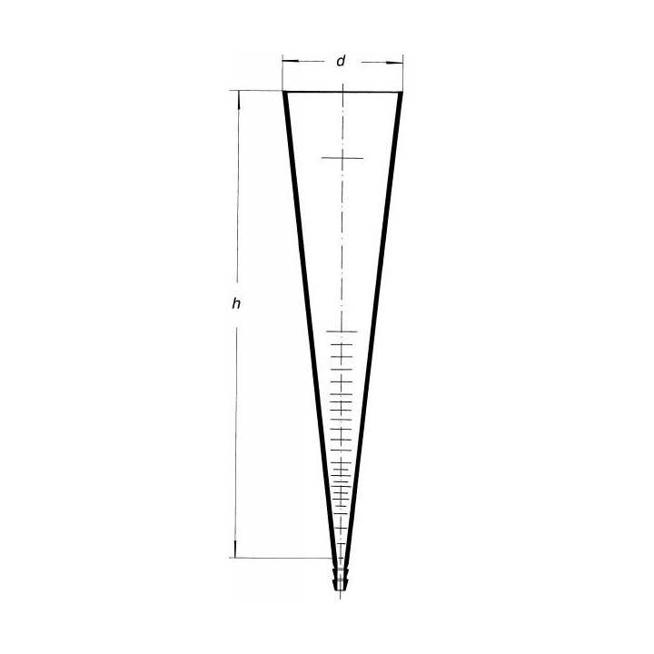 Delenie sedimentačných valcov podľa Imhoffa: