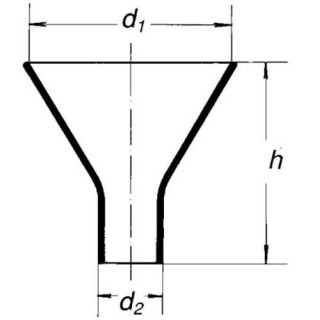 Násypka s krátkym rovným koncom