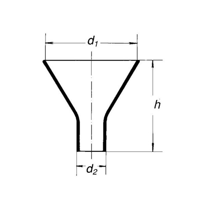 Násypka s krátkym rovným koncom