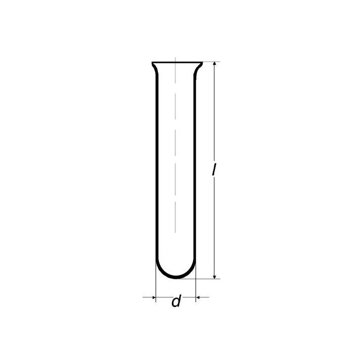 Skúmavka s guľatým dnom - sodnodraselné sklo