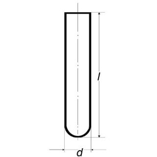 Skúmavka s guľatým dnom - sodno draselné sklo