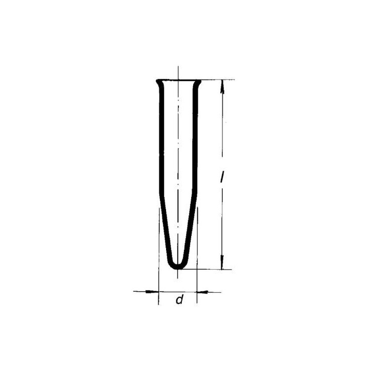 Skúmavka so špicatým dnom, uhol 30°