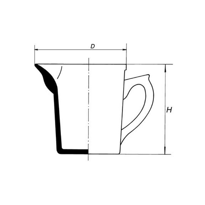 Odmerka s vnútornou stupnicou, porcelánová